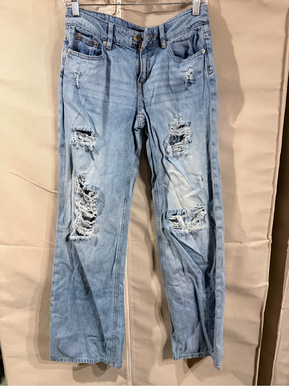 Aeropostale Light Blue Distressed Boot Cut Jeans